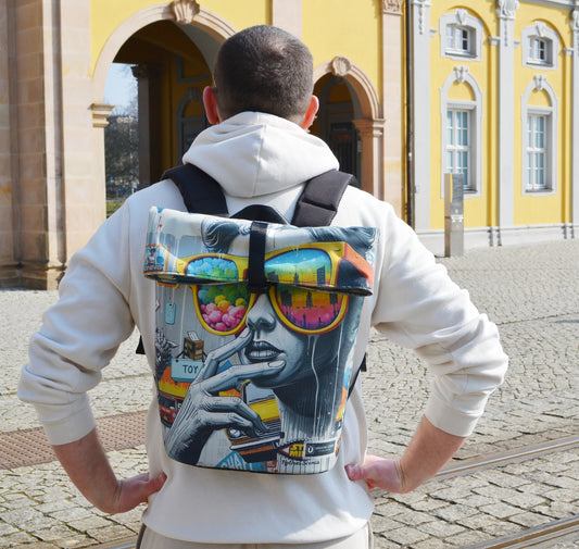 Rolltop Rucksack "Brille"
