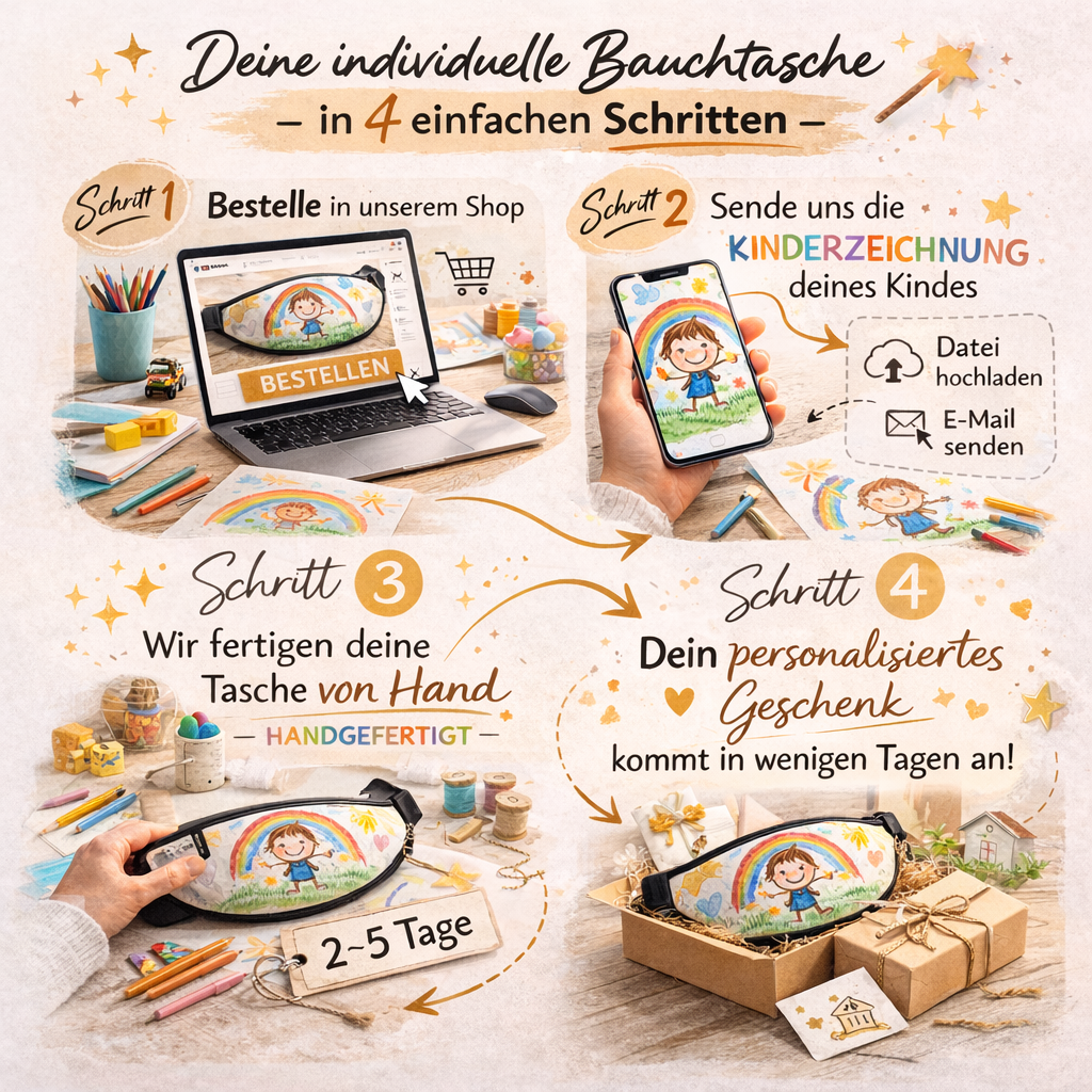 Bauchtasche mit Kinderzeichnung