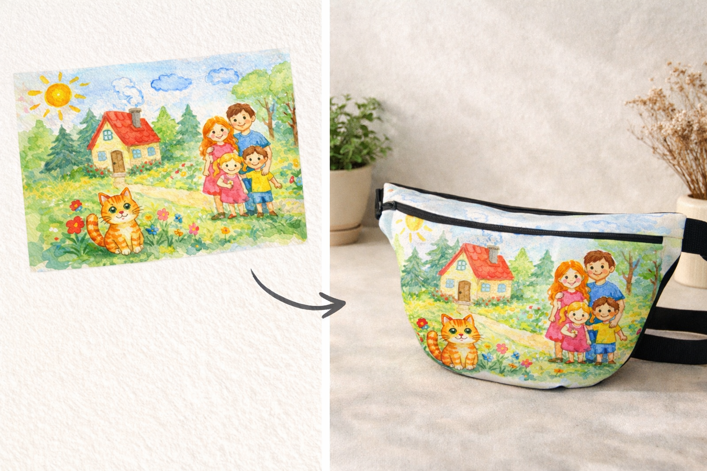 Bauchtasche mit Kinderzeichnung