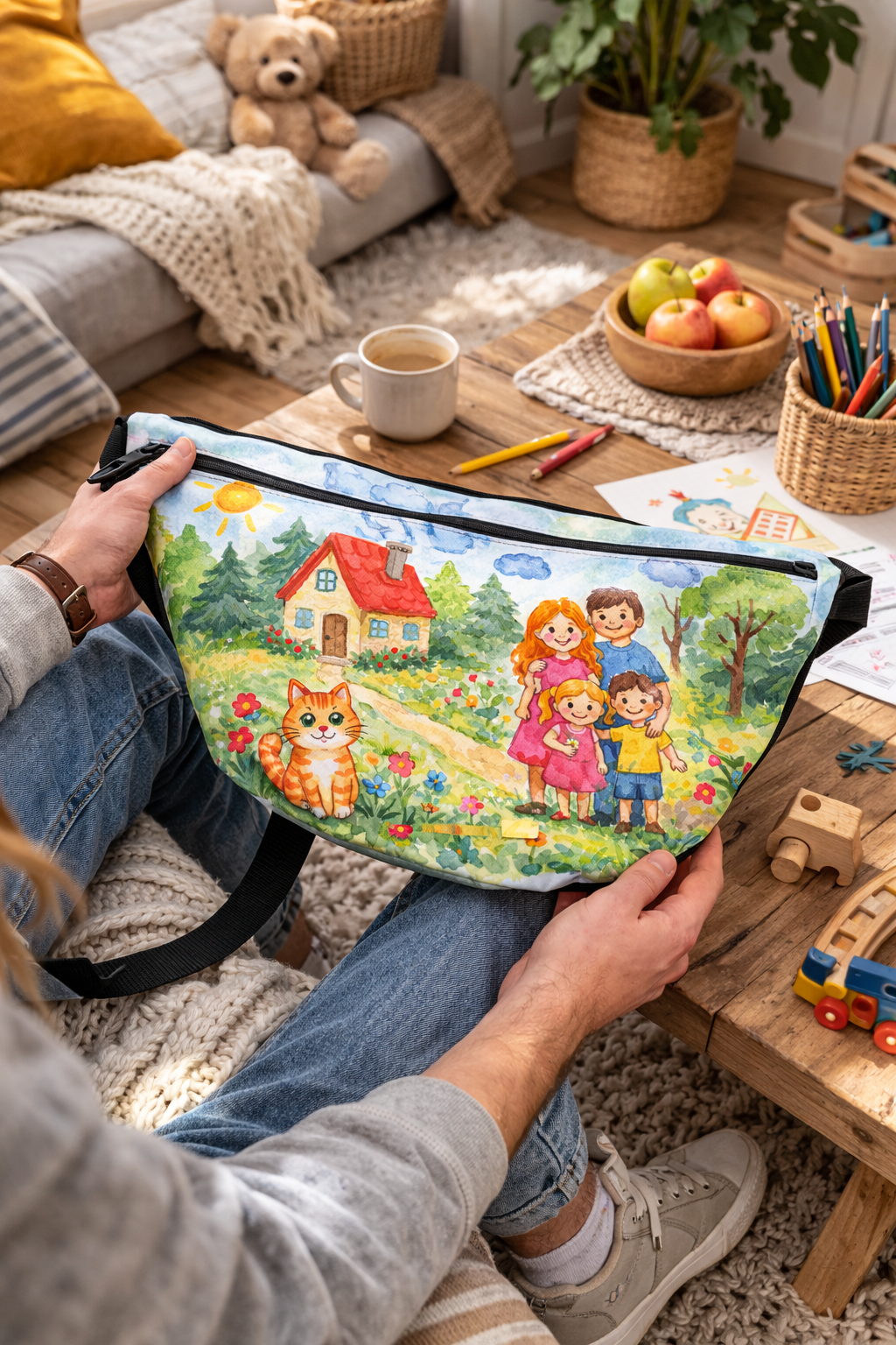Bauchtasche mit Kinderzeichnung